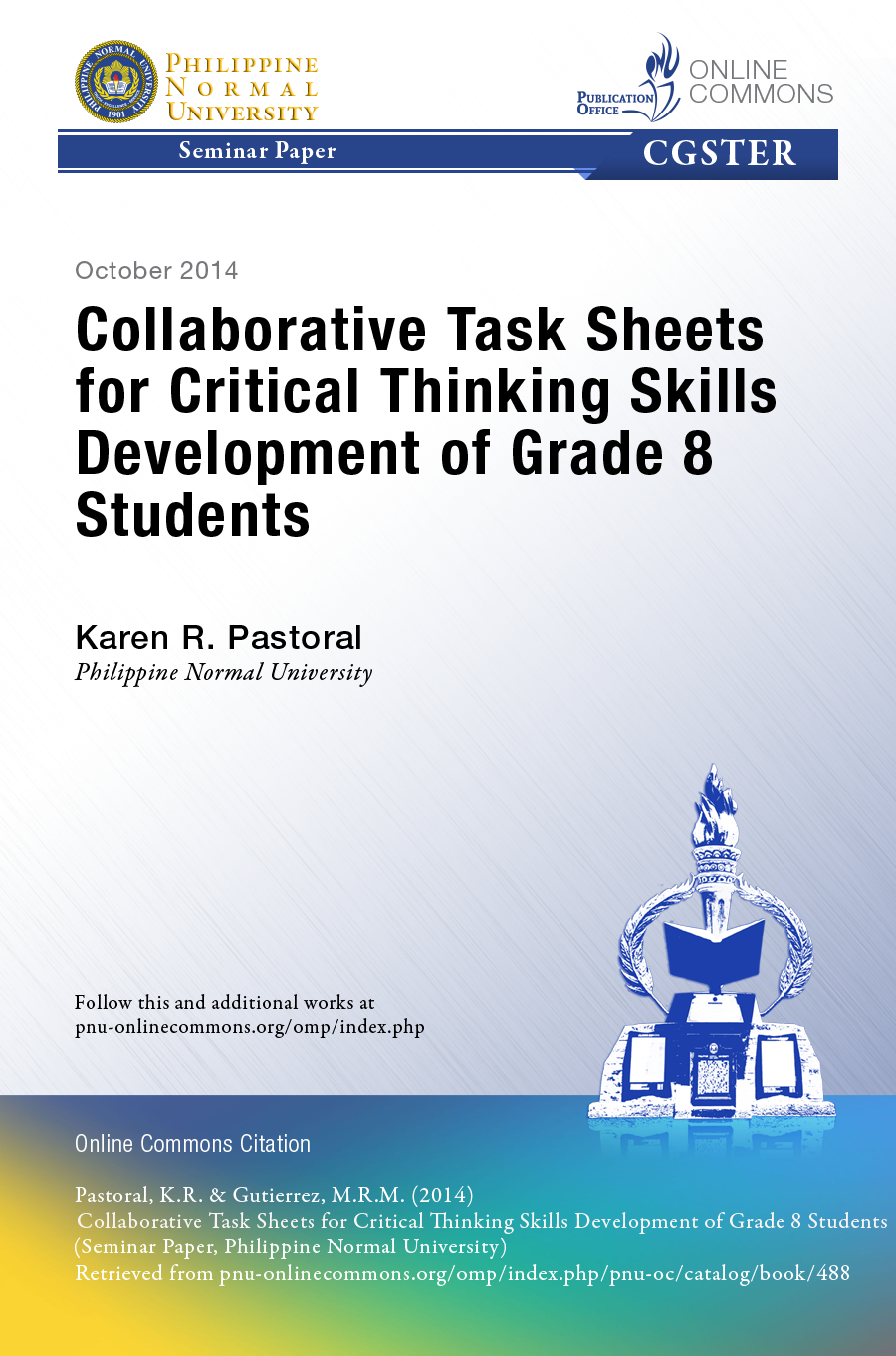 Cover for Collaborative Task Sheets for Critical Thinking Skills Development of Grade 8 Students