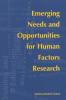 Cover for Emerging Needs and Opportunities for Human Factors Research