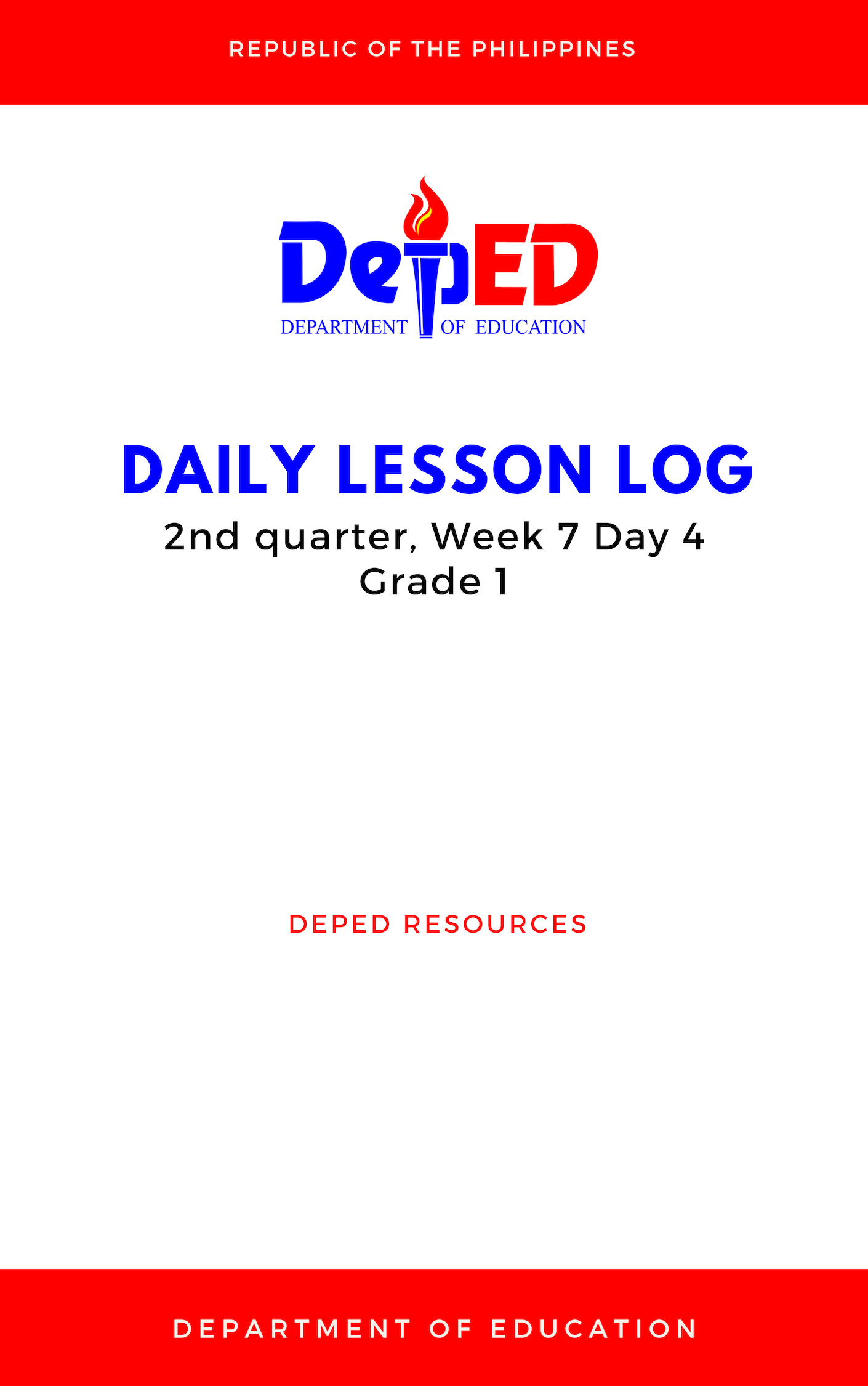 Cover for Grade 1: Q2 W7 D4
