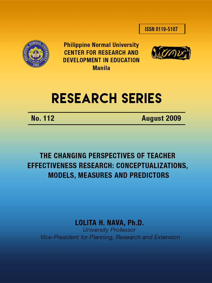 Cover for The Changing Perspectives of Teacher Effectiveness Research: Conceptualizations, Models, Measures and Predictors