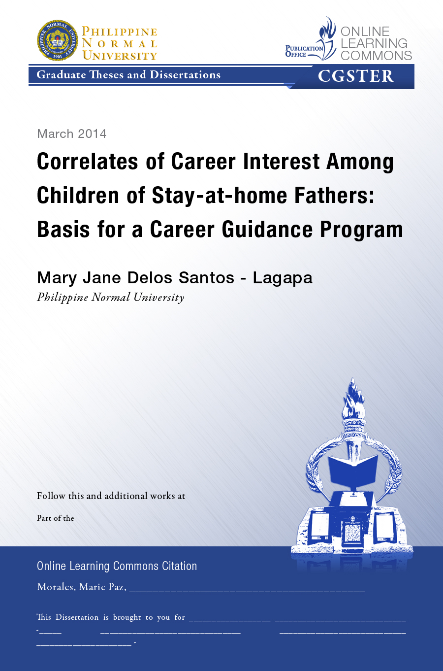 Cover for Correlates of Career Interest among Children of Stay-At-Home Fathers: Basis for a Career Guidance Program