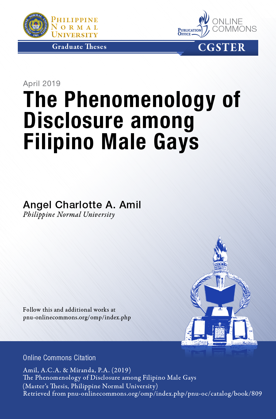 Cover for The Phenomenology of Disclosure among Filipino Male Gays