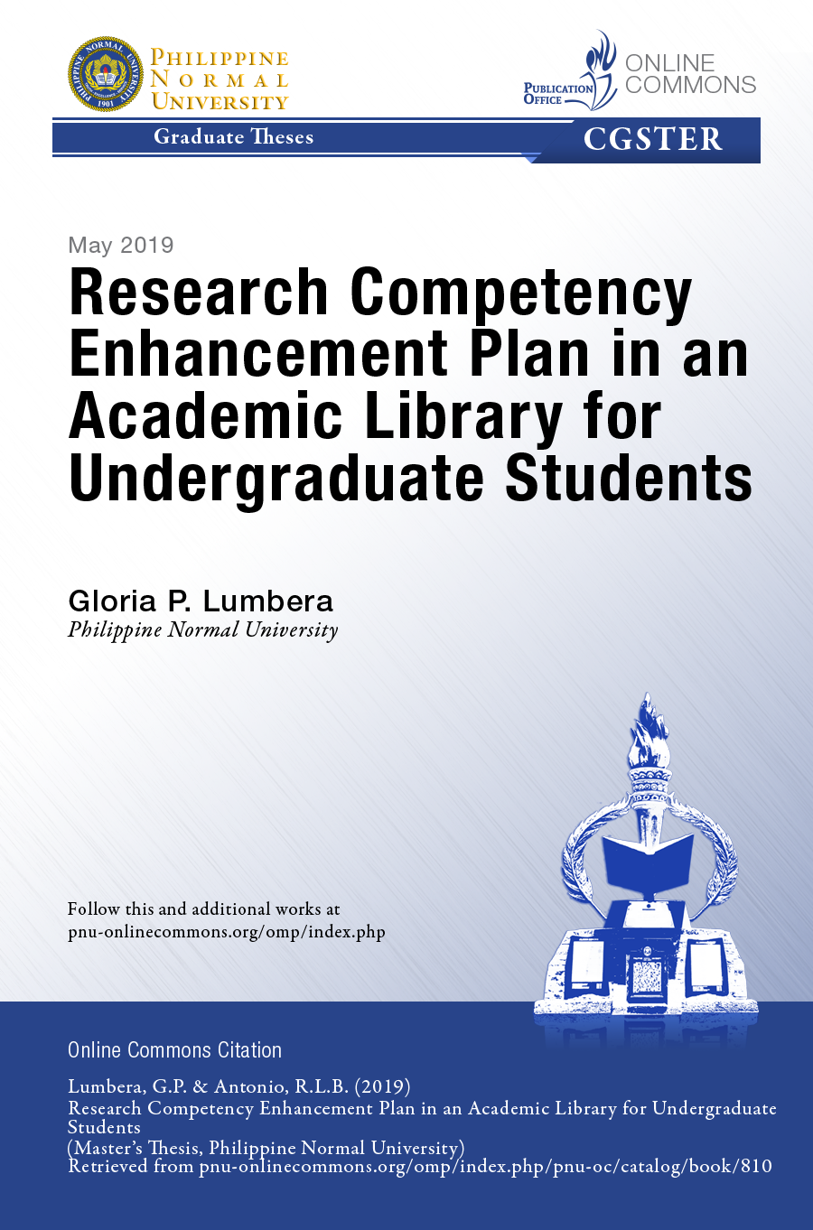 Cover for Research Competency Enhancement Plan in an Academic Library for Undergraduate Students
