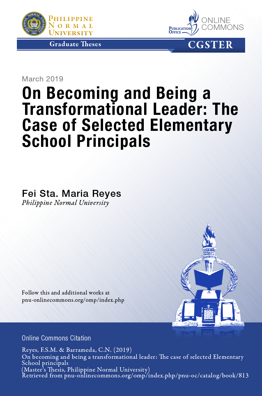 Cover for On Becoming and Being A Transformational Leader: The Case of Selected Elementary School Principals