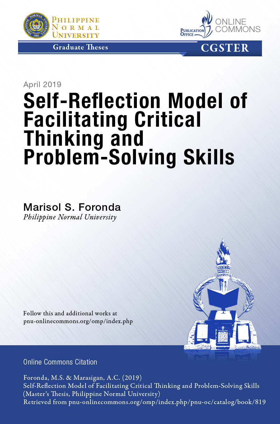 Cover for Self-Reflection Model of Facilitating Critical Thinking and Problem-Solving Skills