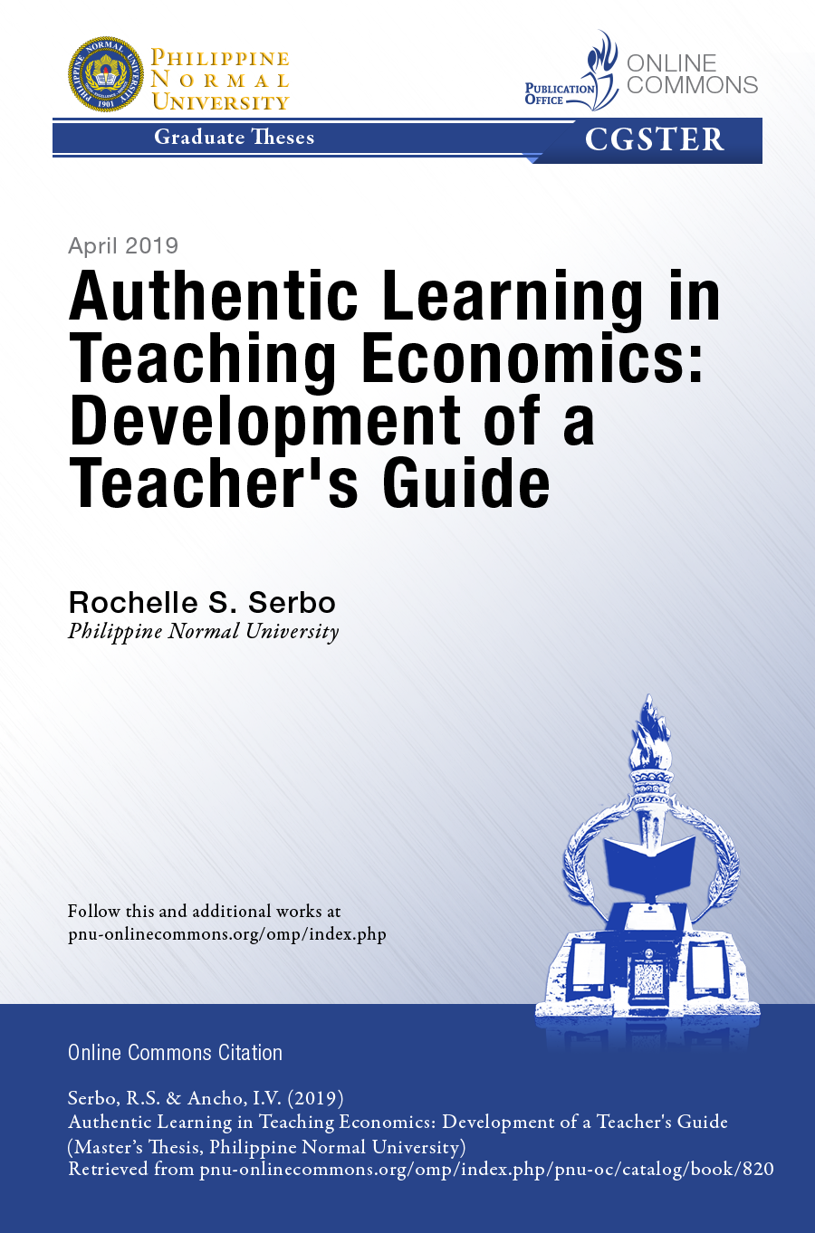 Cover for Authentic Learning in Teaching Economics: Development of a Teacher's Guide