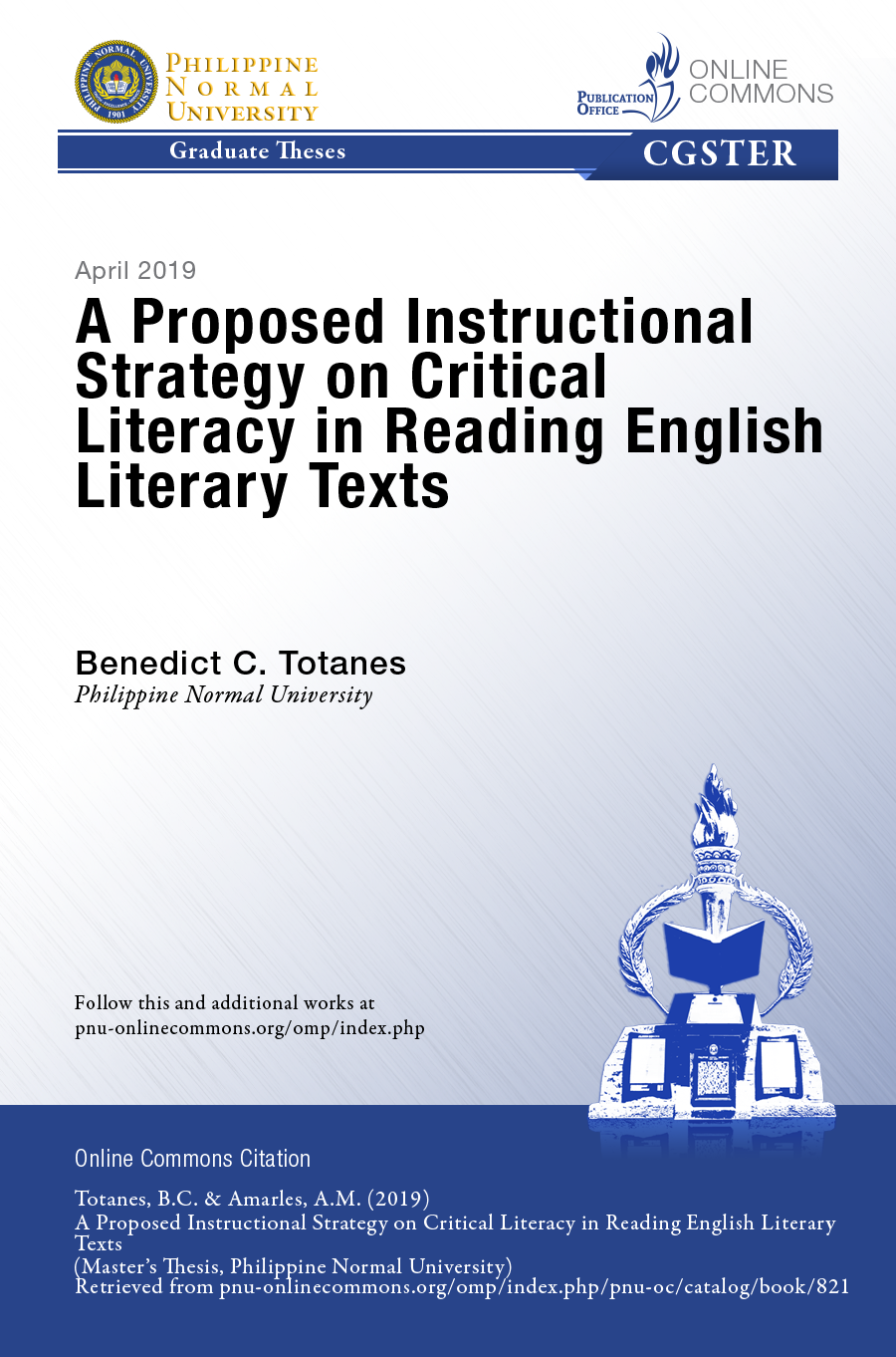 Cover for A Proposed Instructional Strategy on Critical Literacy in Reading English Literary Texts