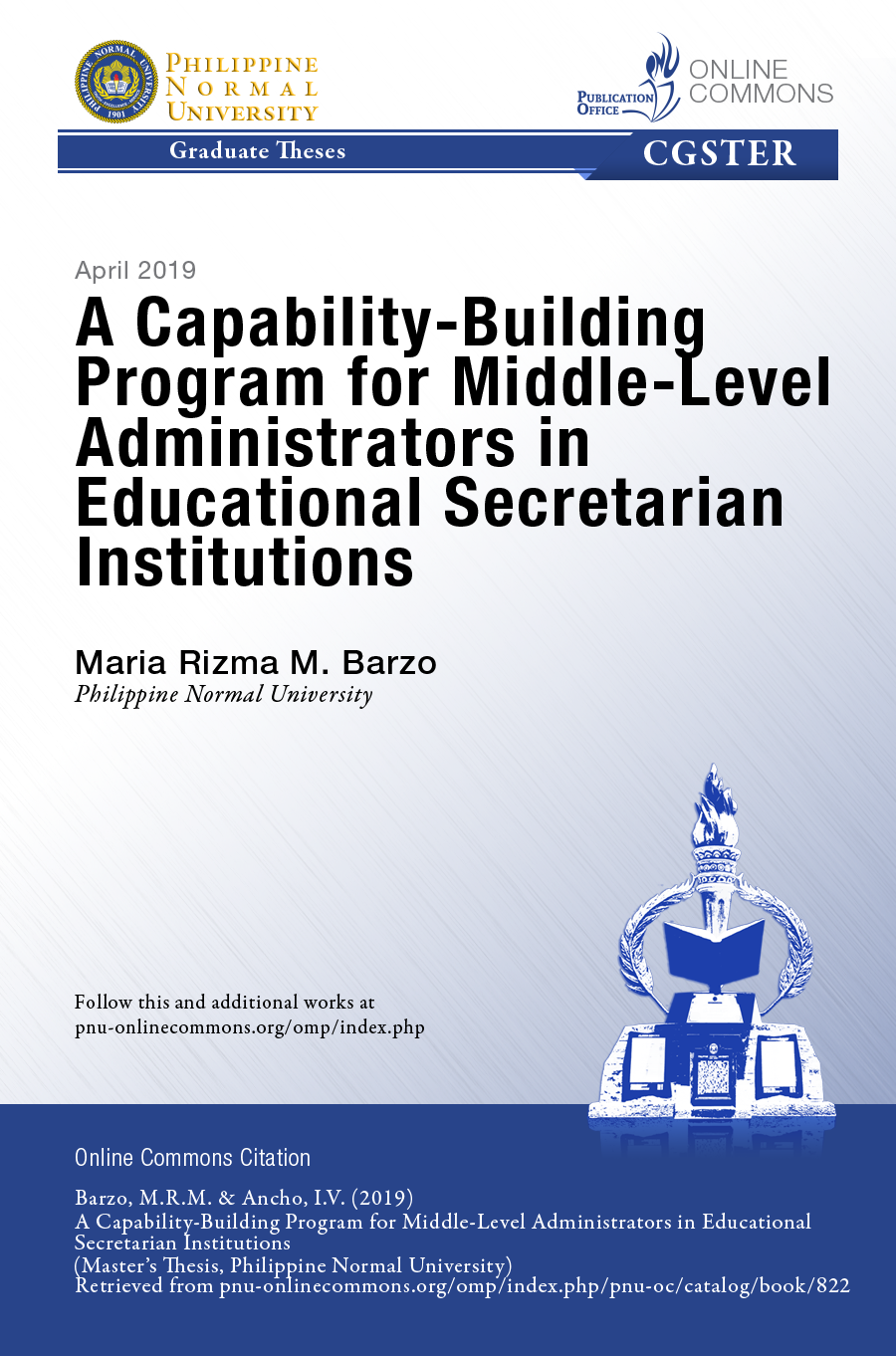 Cover for A Capability-Building Program for Middle-Level Administrators in Educational Secretarian Institutions