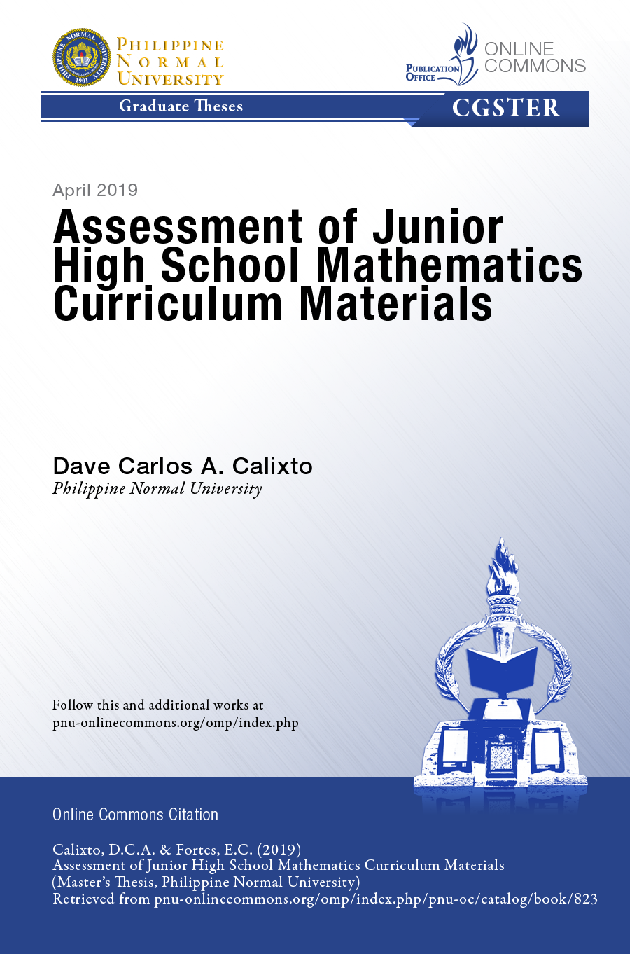 Cover for Assessment of Junior High School Mathematics Curriculum Materials
