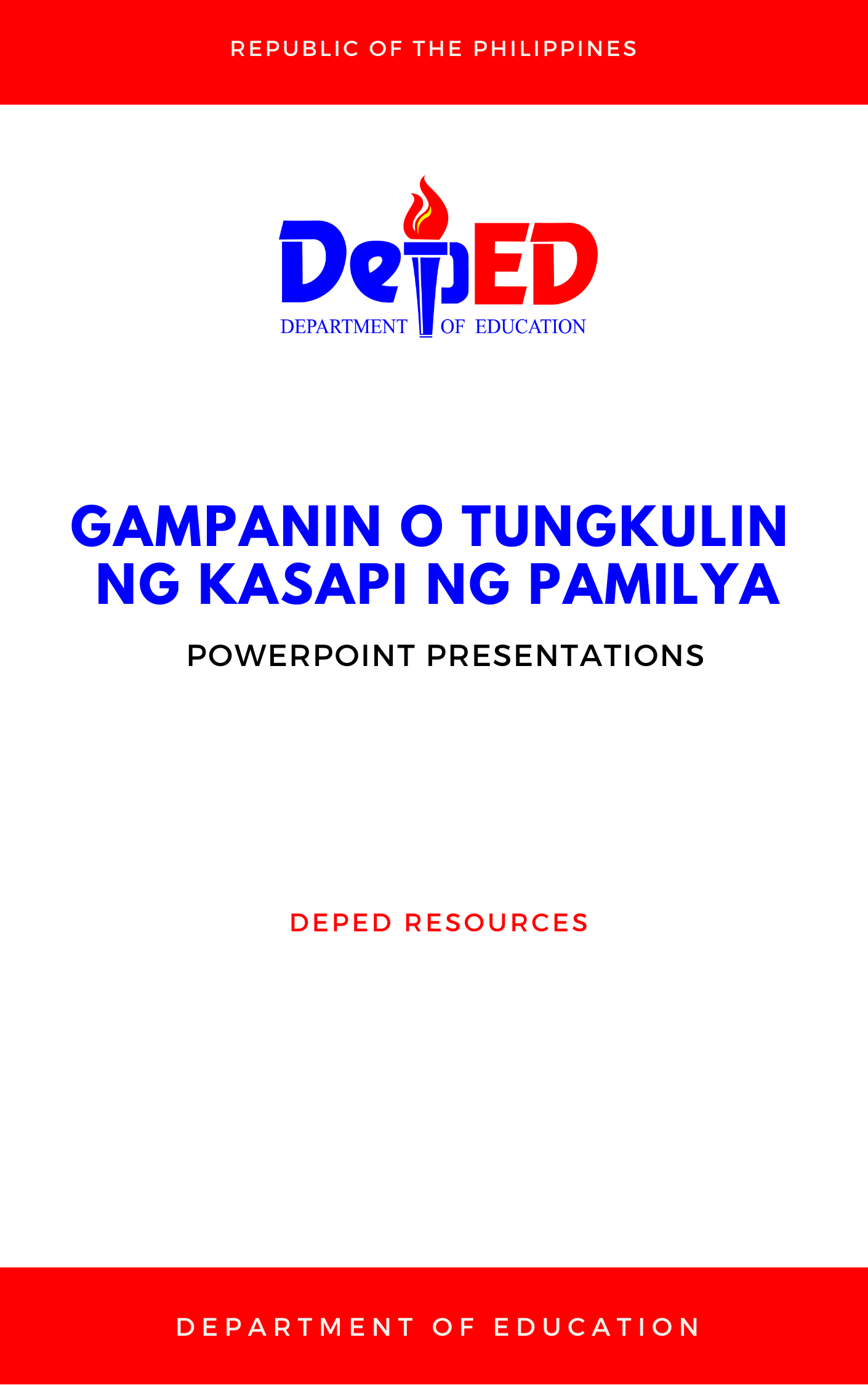 Cover for Gampanin o tungkulin ng kasapi ng Pamilya