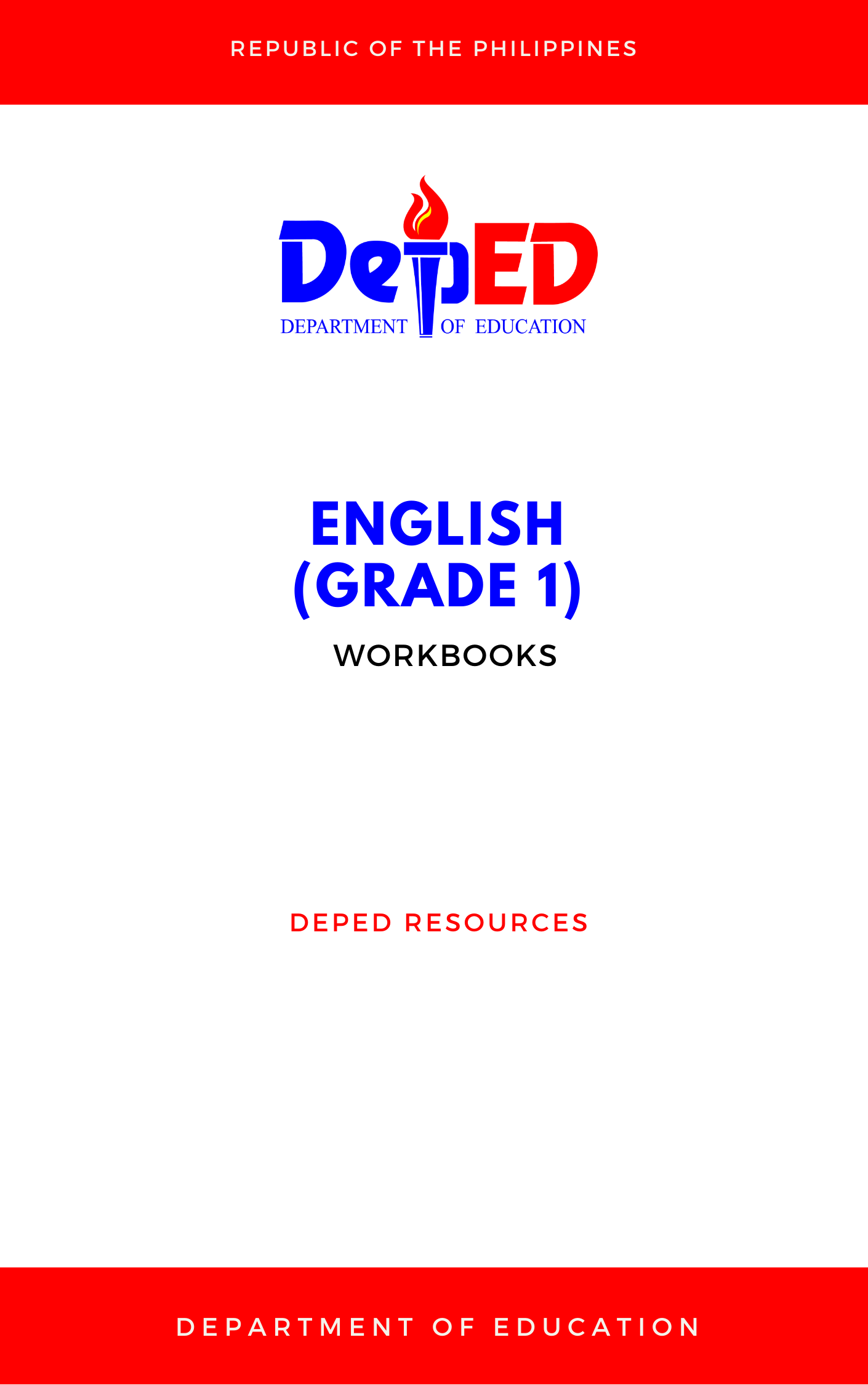 Cover for Workbook on English (Grade 1)