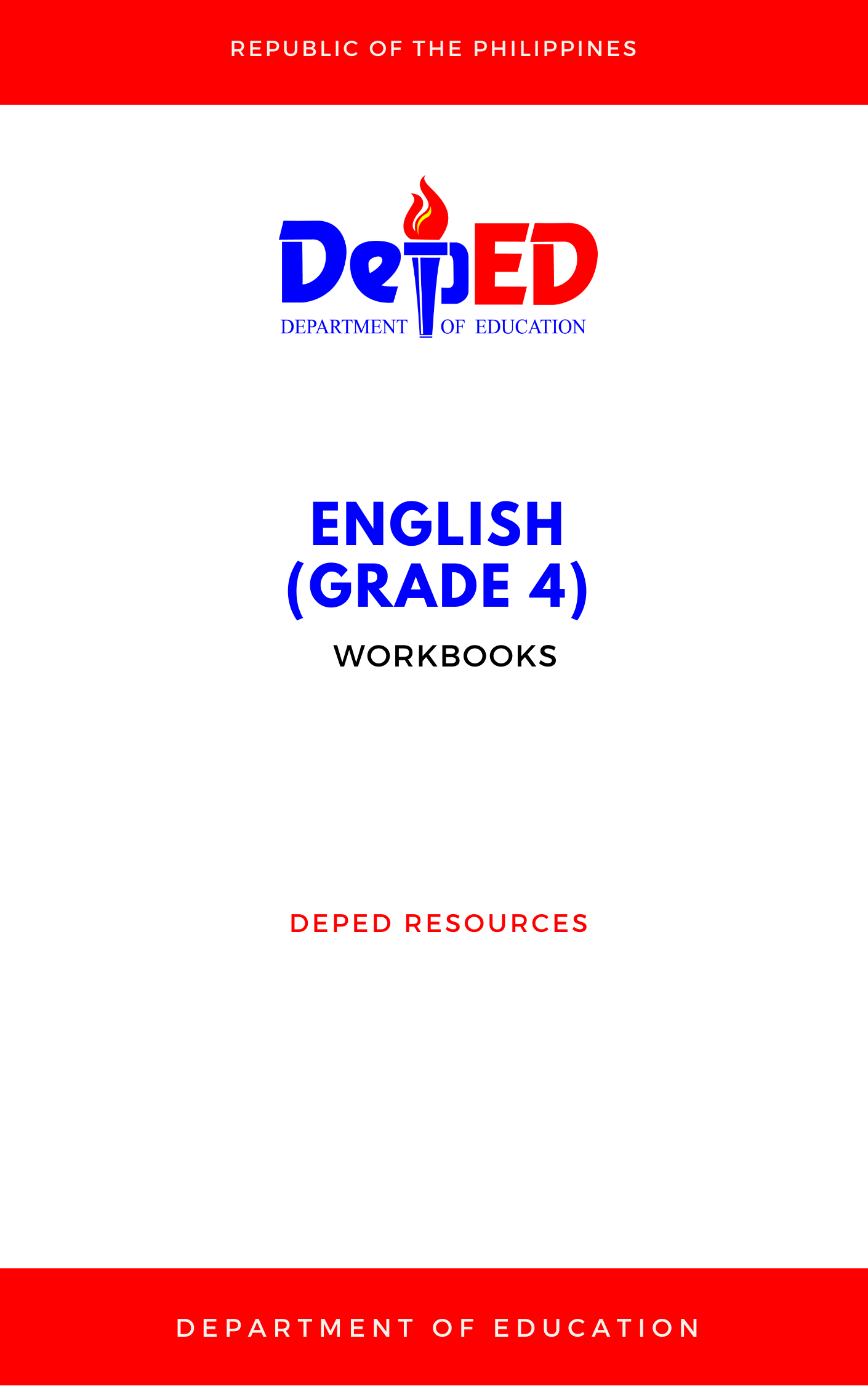 Cover for Workbook on English (Grade 4)