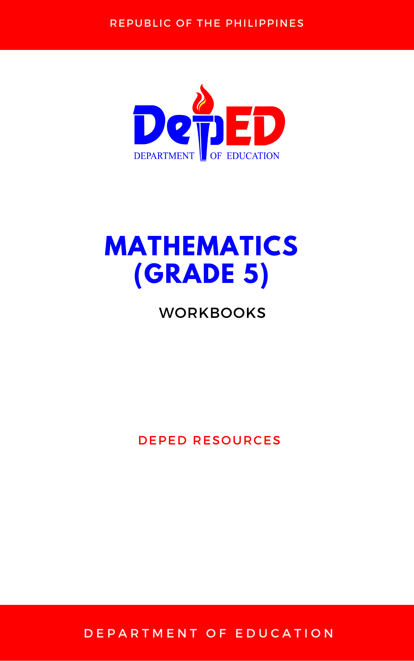 Cover for Workbook on Mathematics (Grade 5)
