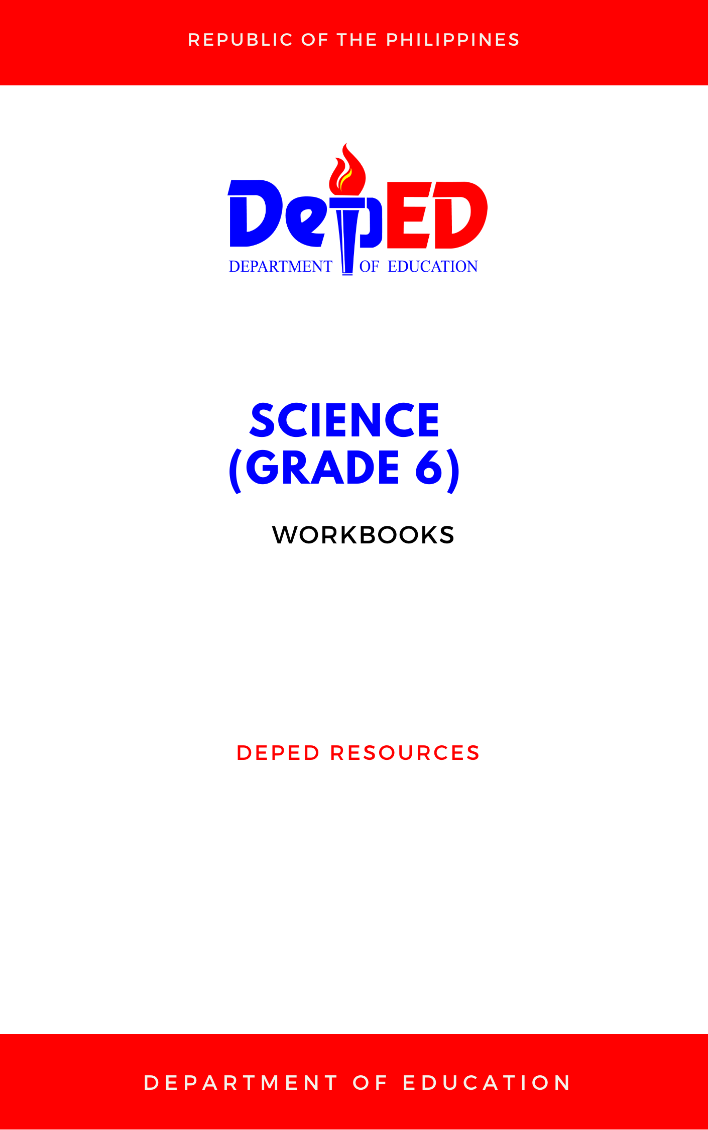 Cover for Workbook on Science (Grade 6)