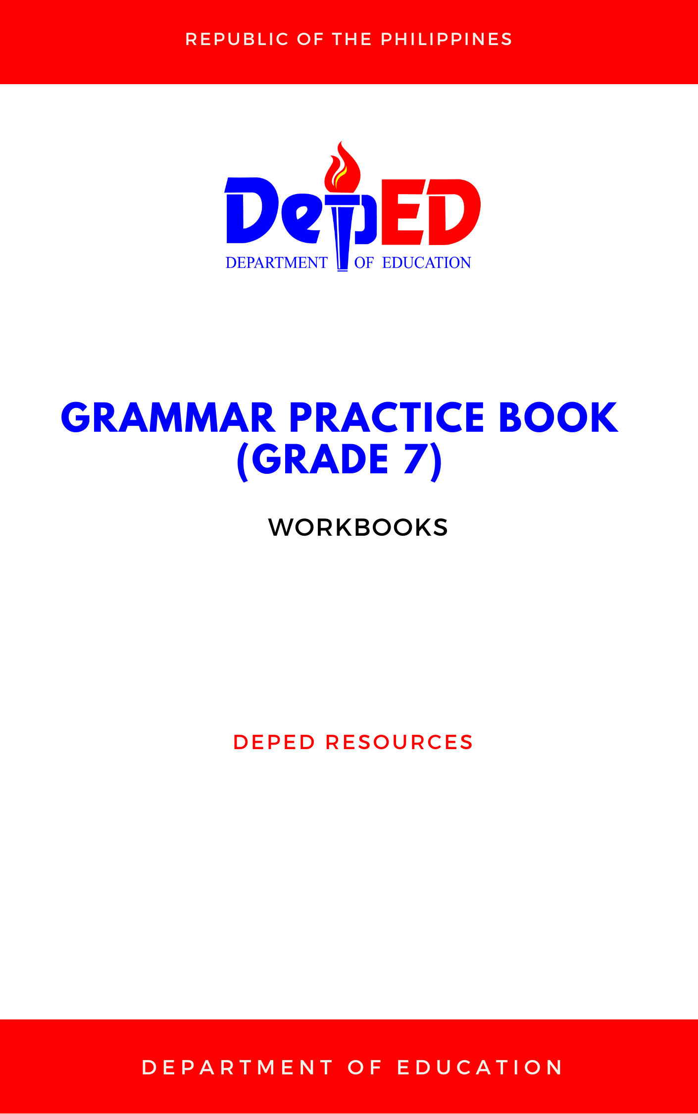 Cover for Grammar Practice Book for Grade 7