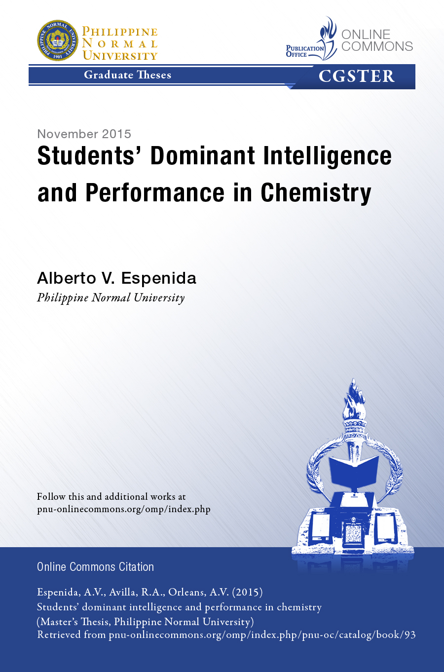 Cover for Students' Dominant Intelligence and Performance in Chemistry